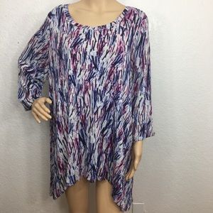 Confetti Contemporary Blue/Purple Tunic Top